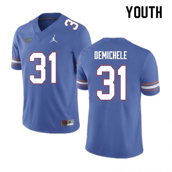 Youth Florida Gators #31 Chase DeMichele NCAA Nike Blue Authentic Stitched College Football Jersey AZI7062EX